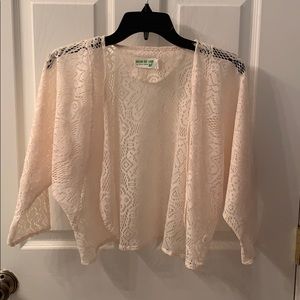 Selena Gomez Floral Lace Cream Cardigan